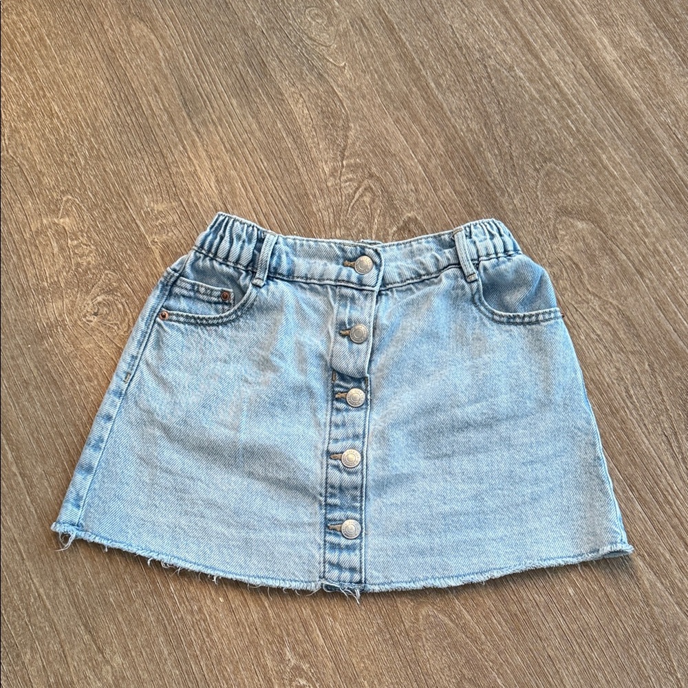 Zara Light Blue Denim Skirt with Buttons